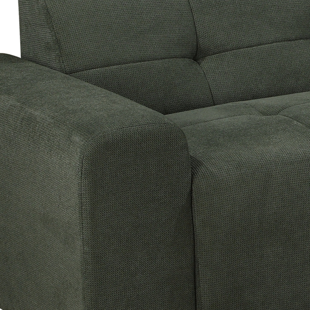 Quinn 4 Seater Upholstered Sofa with Reversible Chaise Green