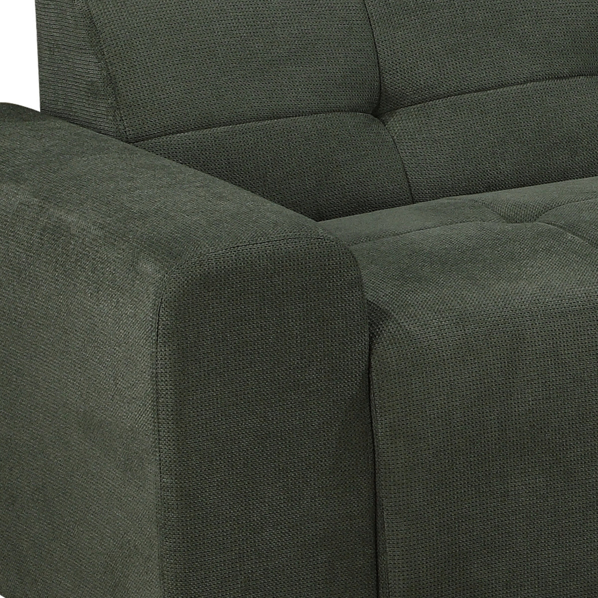 Quinn 4 Seater Upholstered Sofa with Reversible Chaise Green
