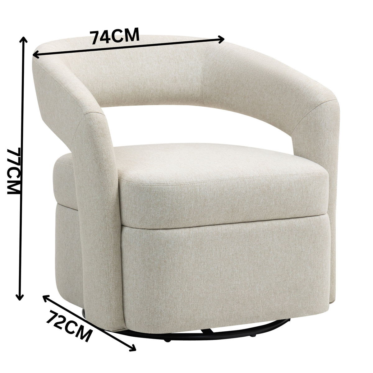 Raeley Premium Fabric Swivel Armchair Occasional Accent Tub Chair Beige