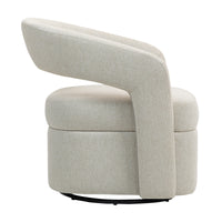 Raeley Premium Fabric Swivel Armchair Occasional Accent Tub Chair Beige