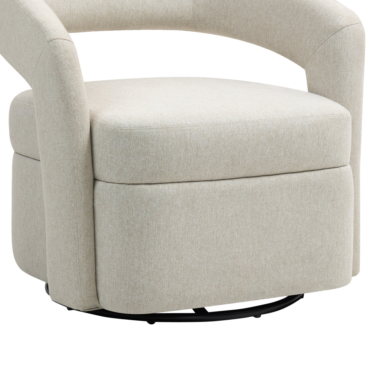 Raeley Premium Fabric Swivel Armchair Occasional Accent Tub Chair Beige