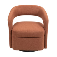 Raeley Premium Fabric Swivel Armchair Occasional Accent Tub Chair Rust Orange