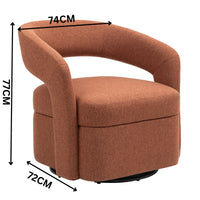 Raeley Premium Fabric Swivel Armchair Occasional Accent Tub Chair Rust Orange