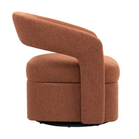 Raeley Premium Fabric Swivel Armchair Occasional Accent Tub Chair Rust Orange