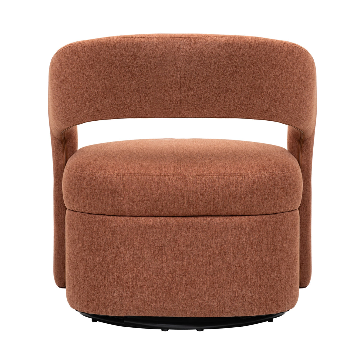 Raeley Premium Fabric Swivel Armchair Occasional Accent Tub Chair Rust Orange