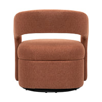 Raeley Premium Fabric Swivel Armchair Occasional Accent Tub Chair Rust Orange