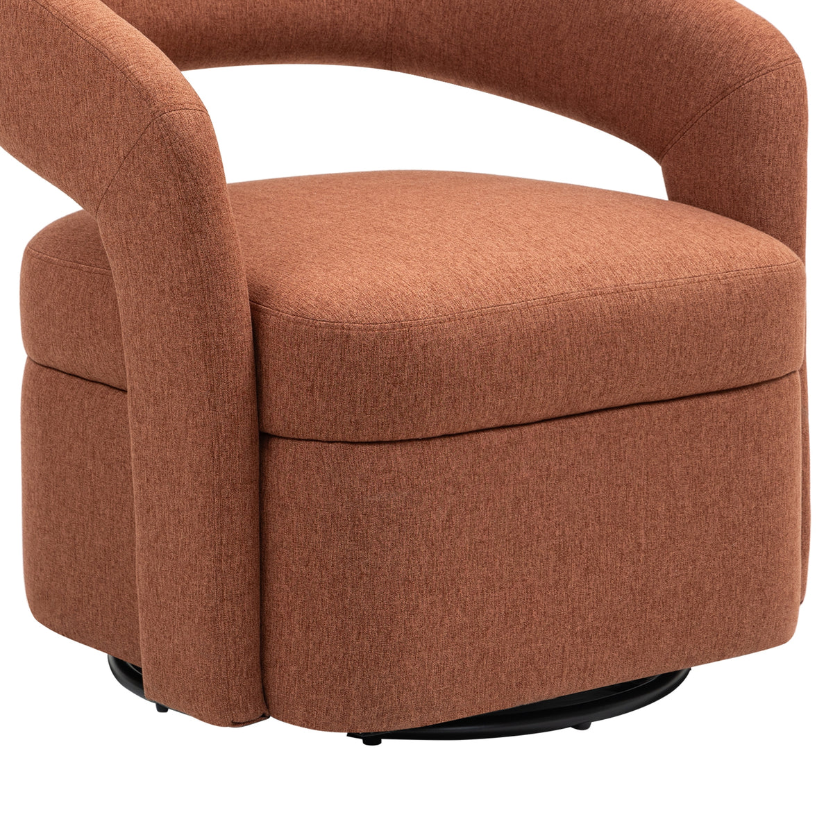 Raeley Premium Fabric Swivel Armchair Occasional Accent Tub Chair Rust Orange