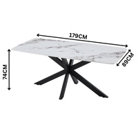 Rafelle 180cm Dining Table Sintered Stone Top White