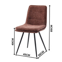 Rafelle 2pc Set Fabric Dining Chair Rust Brown