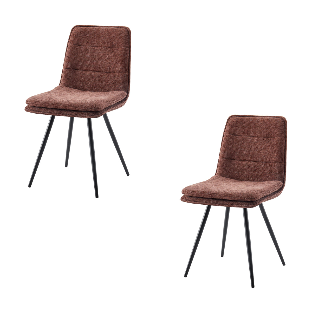 Rafelle 7pc Dining Table Set Sintered Stone Top 6 Fabric Brown Chair