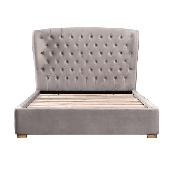 Raina Fabric Double Bed Frame Mink Beige