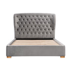 Raina Fabric Double Bed Frame Silver Grey