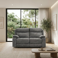 Randy 2 Seater Fabric Electric Recliner Lounge Dante Grey