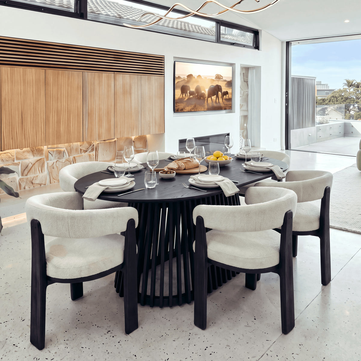 Ravenwood Casablanca 200cm Oval Dining Table Black