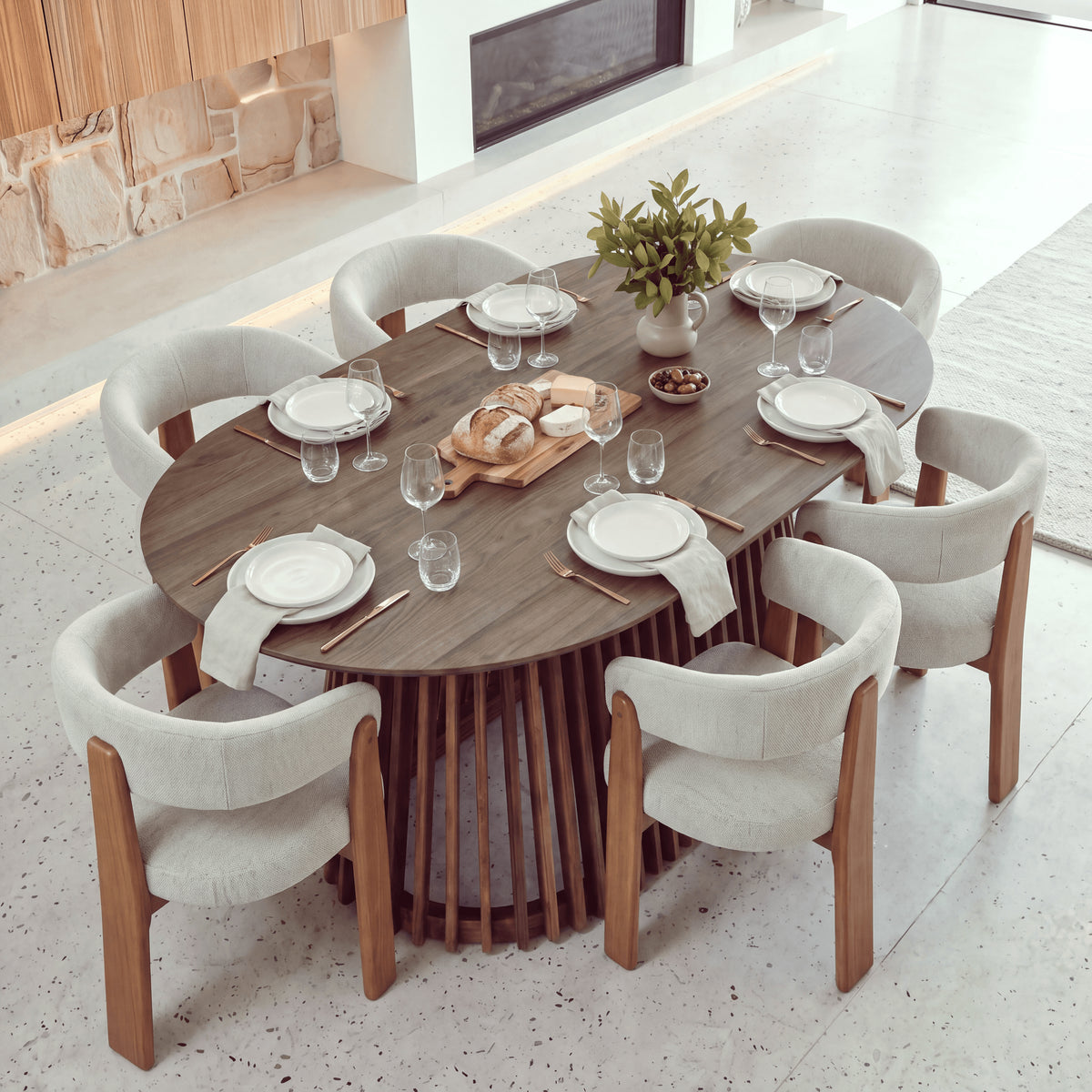 Ravenwood Casablanca 200cm Oval Dining Table Walnut