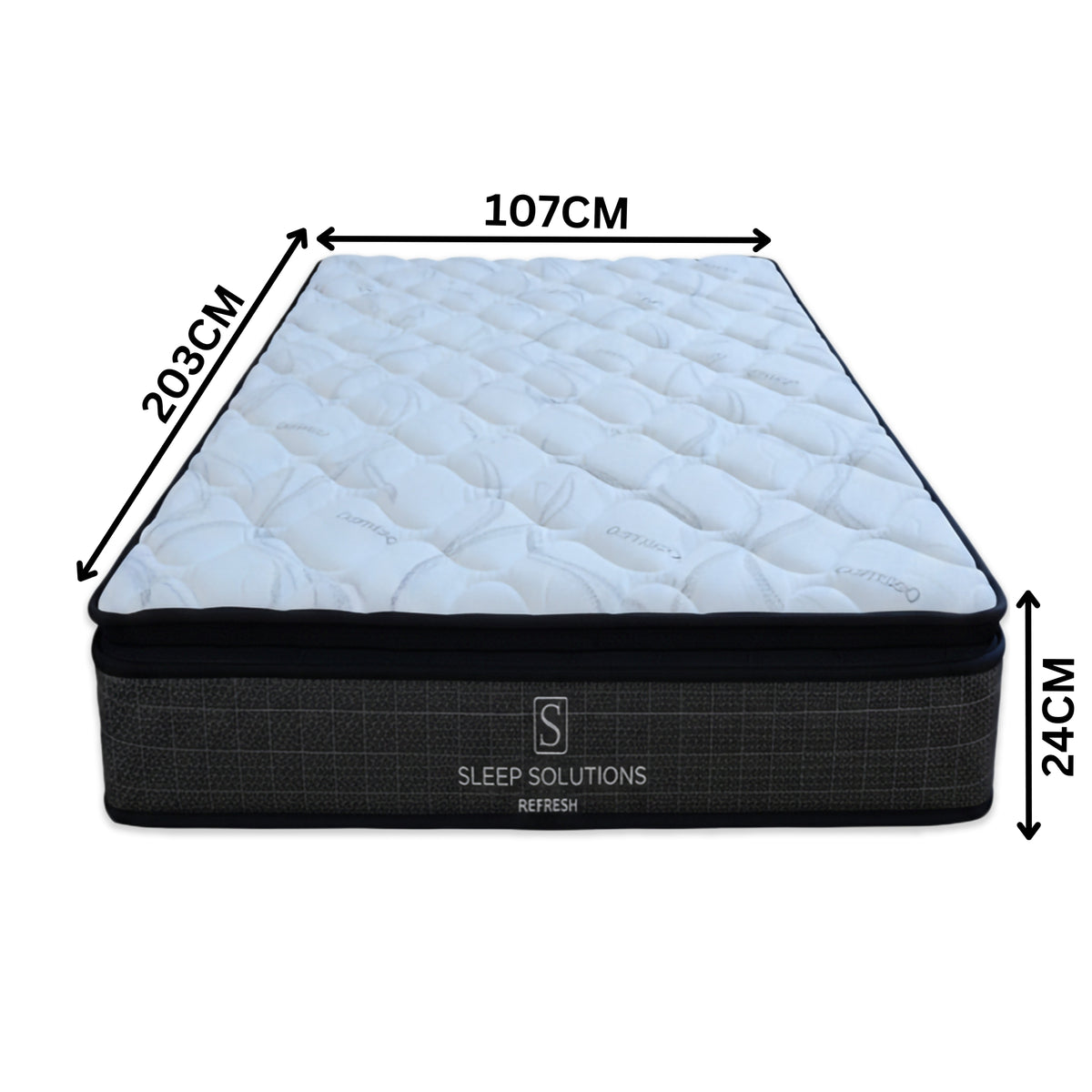 Refresh Pocket Spring Mattress Medium Bamboo Cover Pillow Top  King Single 