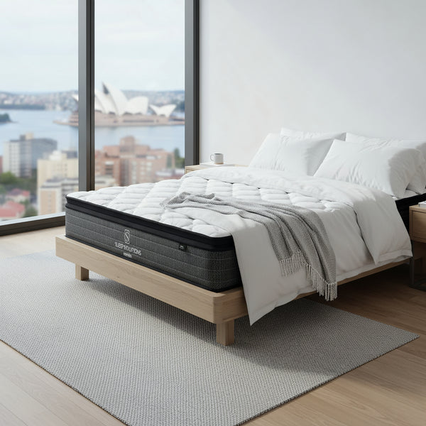 Refresh Pocket Spring Mattress Medium Bamboo Cover Pillow Top  Queen 
