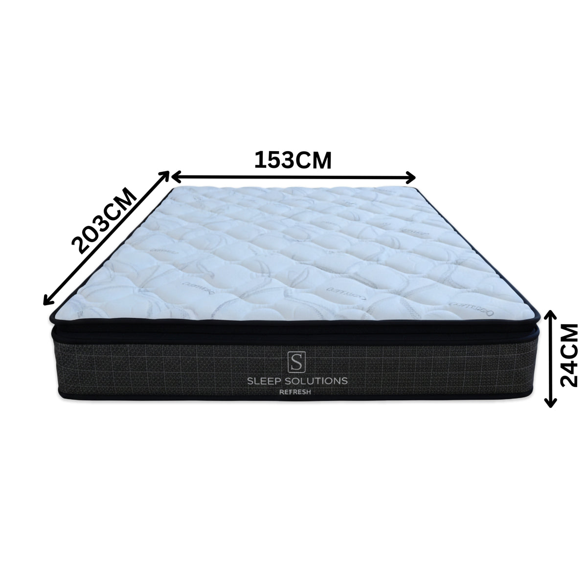 Refresh Pocket Spring Mattress Medium Bamboo Cover Pillow Top  Queen 