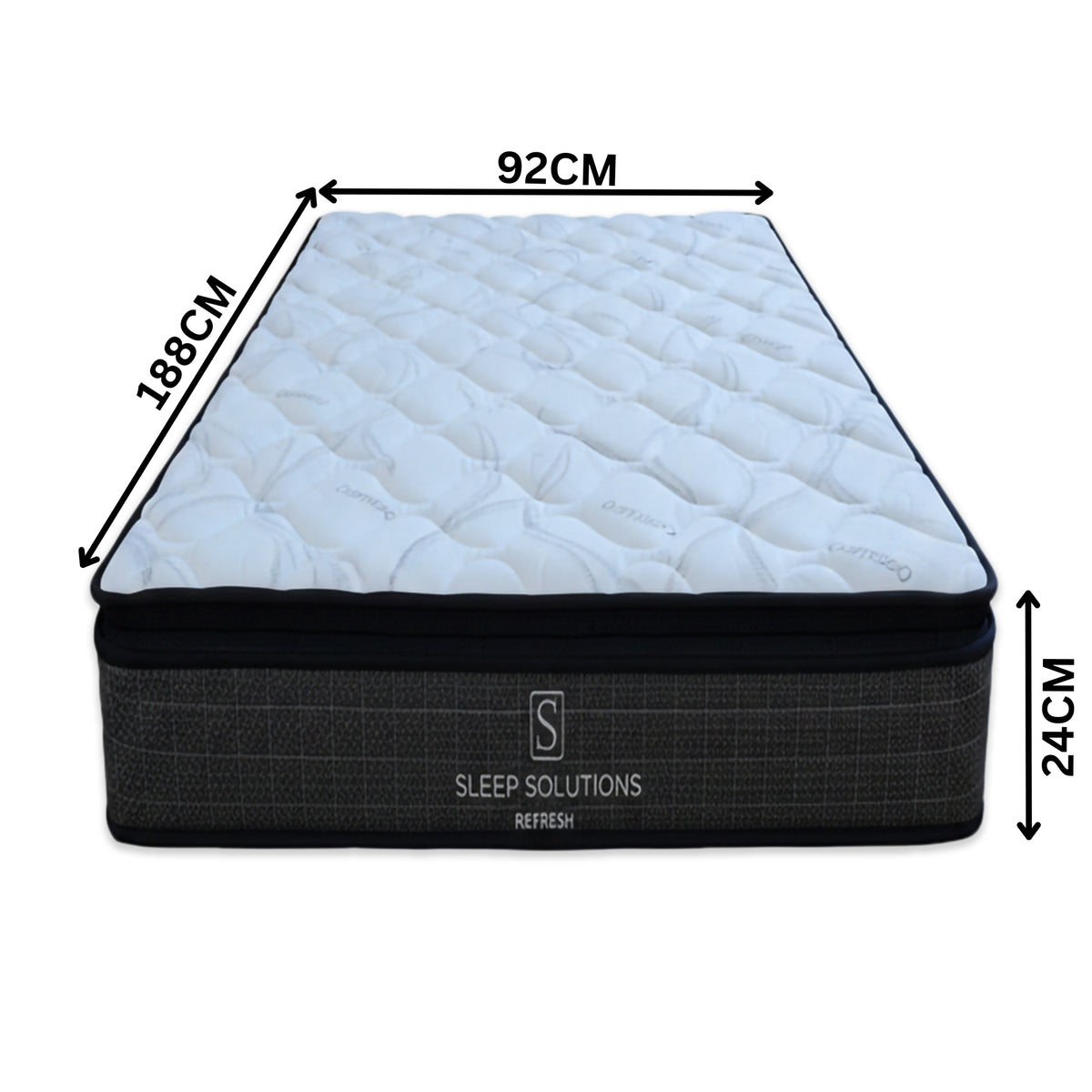 Refresh Pocket Spring Mattress Medium Bamboo Cover Pillow Top  Single 