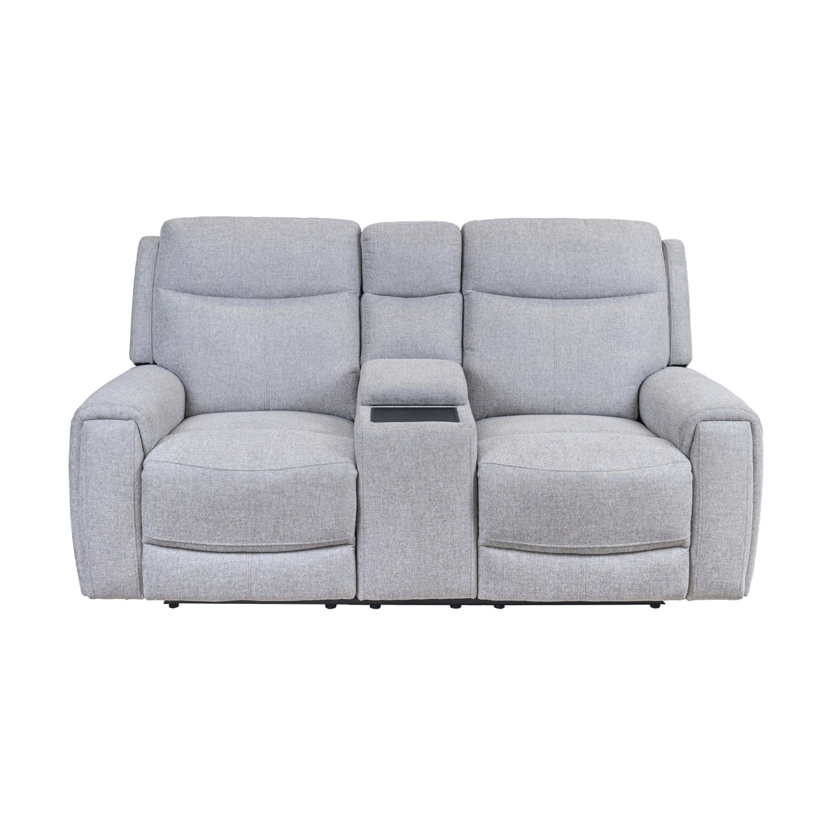 Regal 2 Seater Electric Recliner Fabric Console Lounge Light Grey