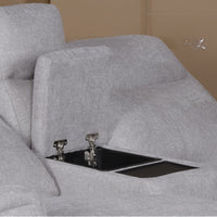 Regal 2 Seater Electric Recliner Fabric Console Lounge Light Grey