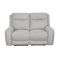 Regal 2 Seater Electric Recliner Fabric Lounge Light Grey