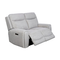 Regal 2 Seater Electric Recliner Fabric Lounge Light Grey