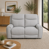 Regal 2 Seater Electric Recliner Fabric Lounge Light Grey