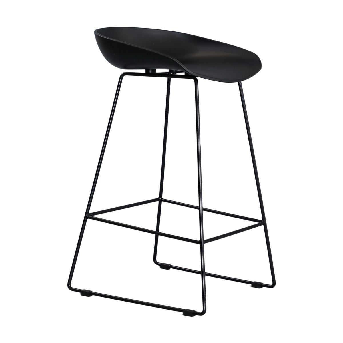 Replica Hay Set of 2 Bar Stools Kitchen Counter PP Seat Metal Leg Black