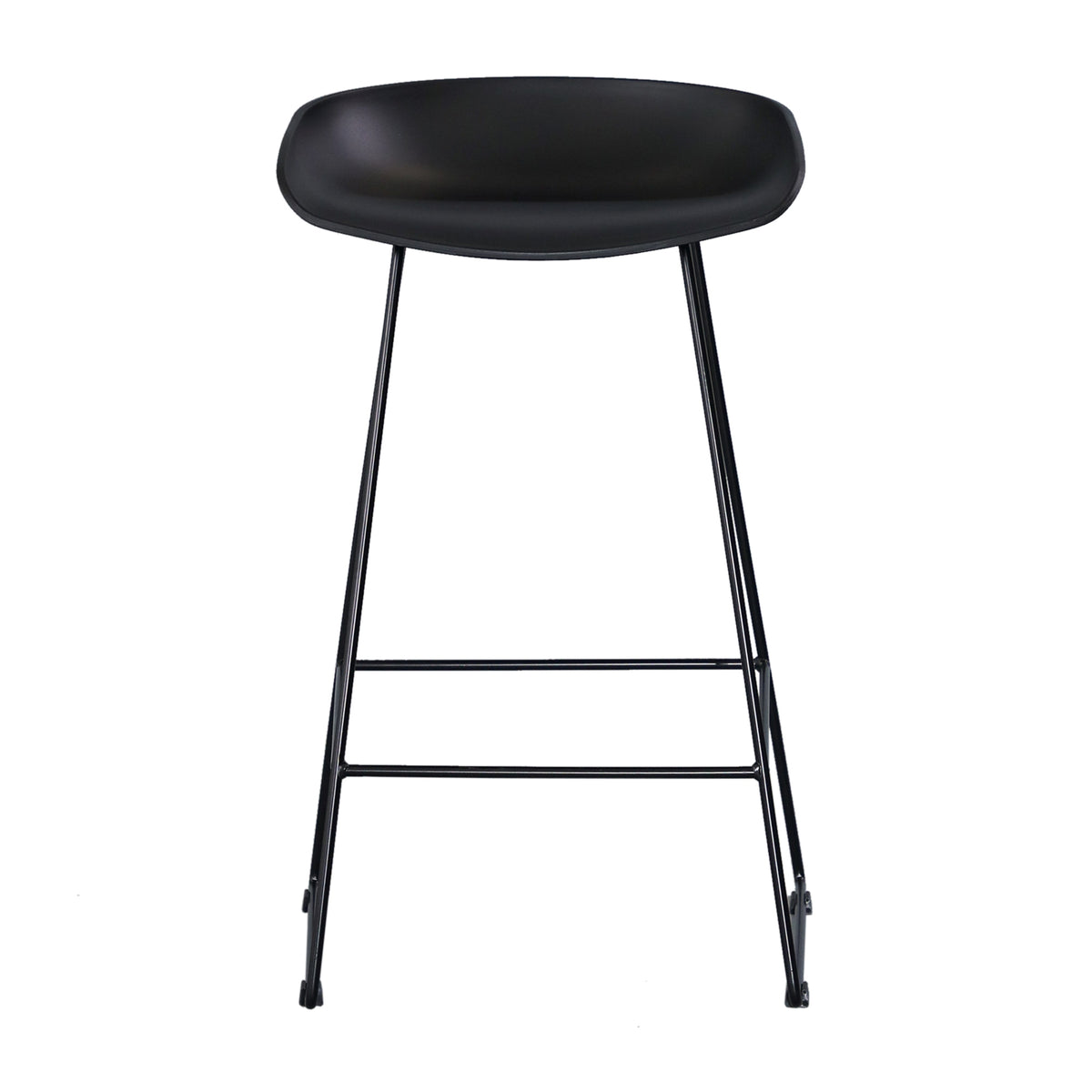 Replica Hay Set of 2 Bar Stools Kitchen Counter PP Seat Metal Leg Black