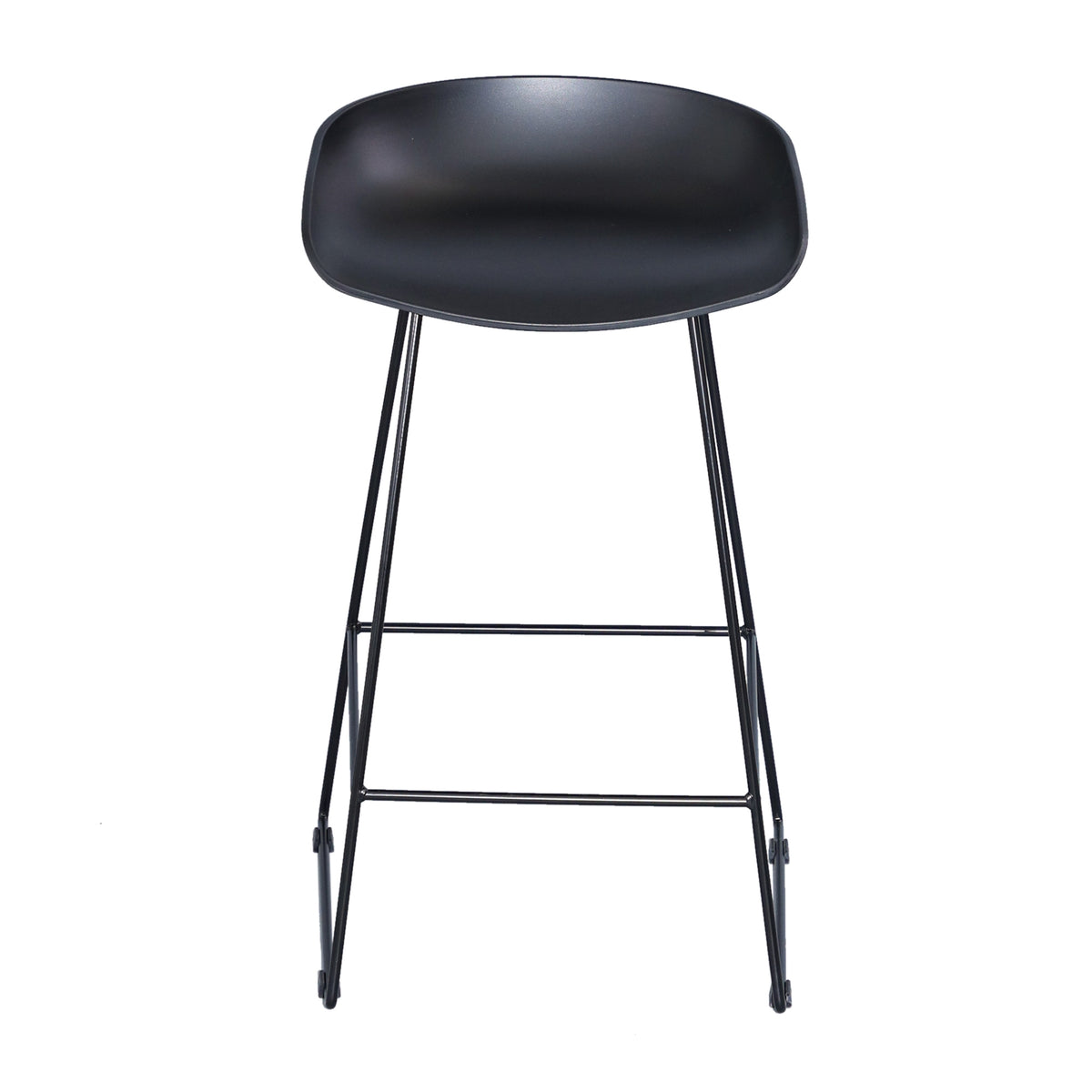 Replica Hay Set of 2 Bar Stools Kitchen Counter PP Seat Metal Leg Black