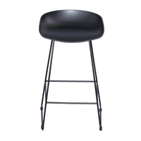 Replica Hay Set of 2 Bar Stools Kitchen Counter PP Seat Metal Leg Black