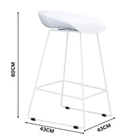 Replica Hay Set of 2 Bar Stools Kitchen Counter PP Seat Metal Leg White