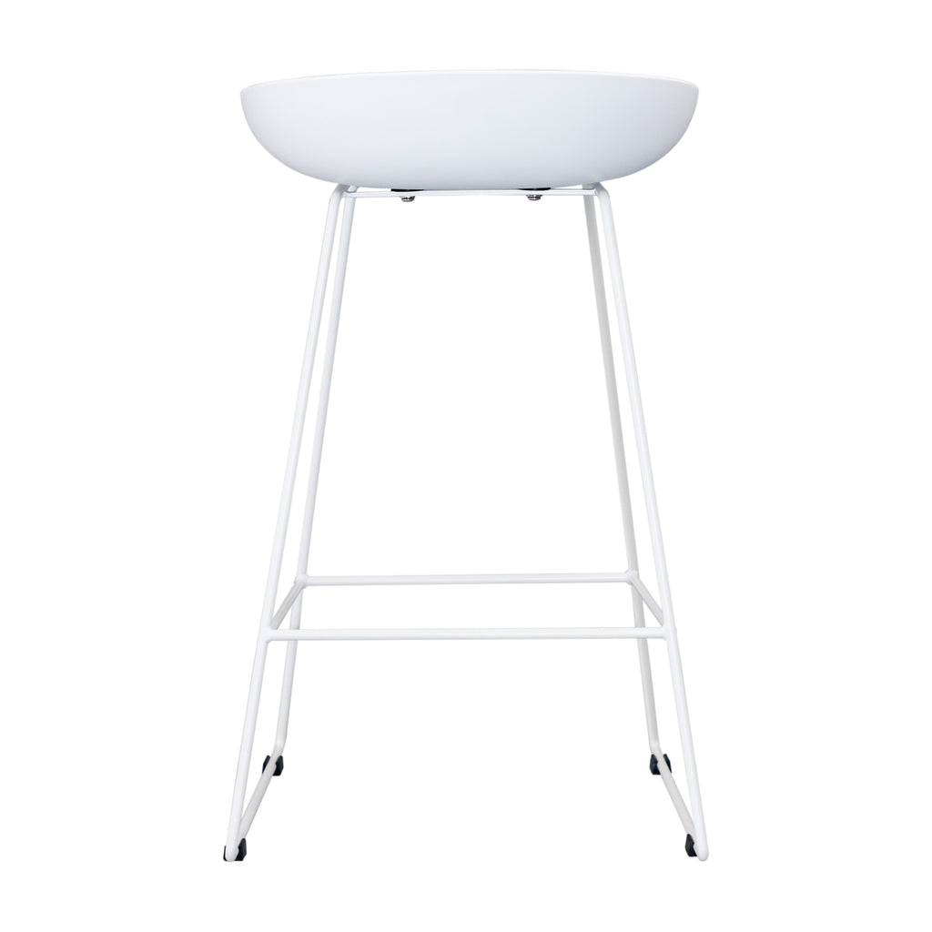 Replica Hay Set of 2 Bar Stools Kitchen Counter PP Seat Metal Leg White