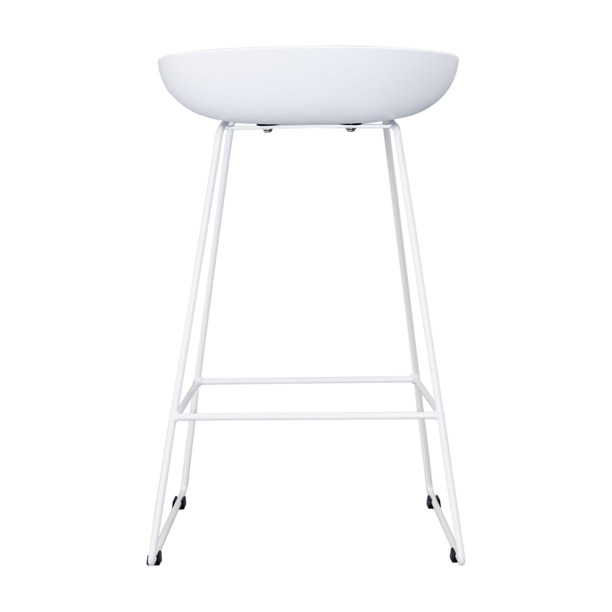 Replica Hay Set of 2 Bar Stools Kitchen Counter PP Seat Metal Leg White