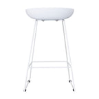 Replica Hay Set of 2 Bar Stools Kitchen Counter PP Seat Metal Leg White
