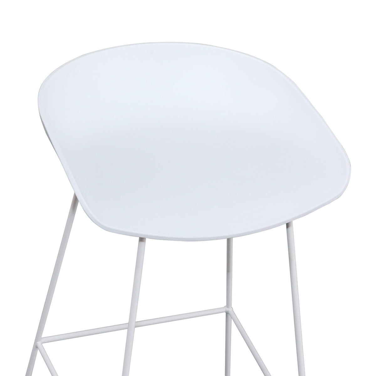 Replica Hay Set of 2 Bar Stools Kitchen Counter PP Seat Metal Leg White