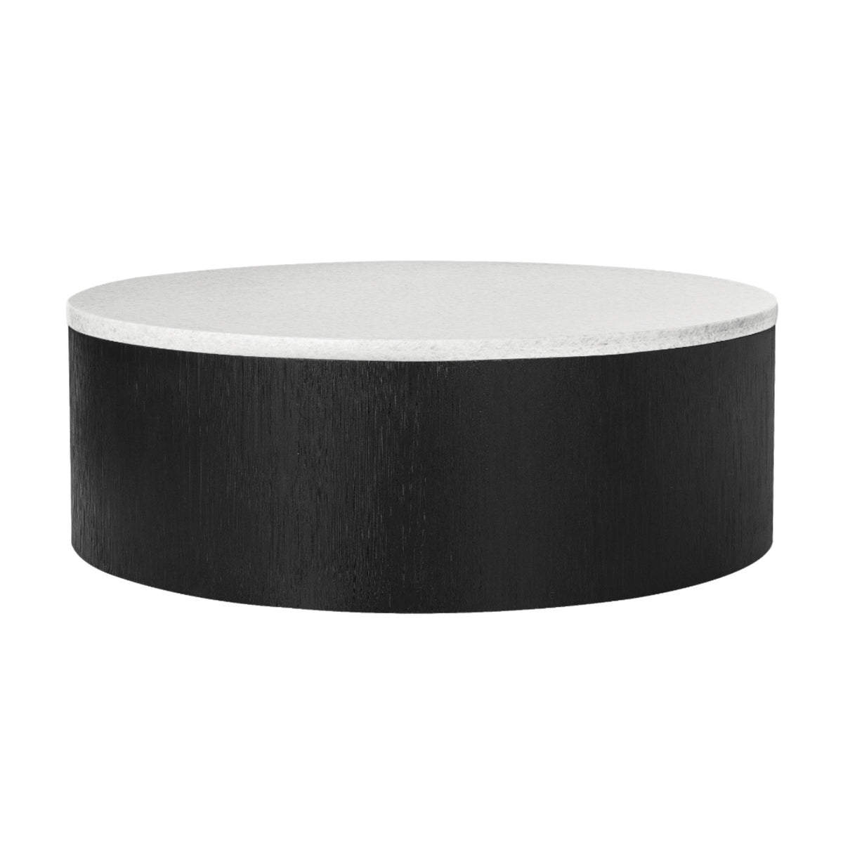 Rexington 100cm Marble Coffee Table Black Base White