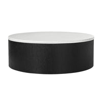 Rexington 100cm Marble Coffee Table Black Base White