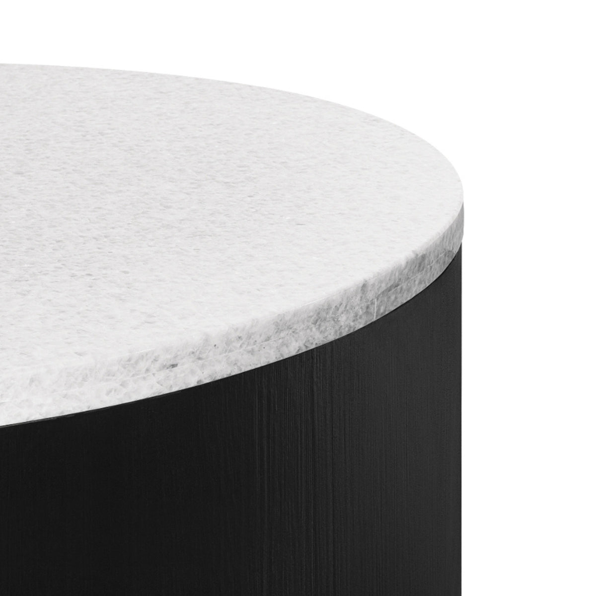 Rexington 100cm Marble Coffee Table Black Base White