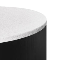 Rexington 100cm Marble Coffee Table Black Base White