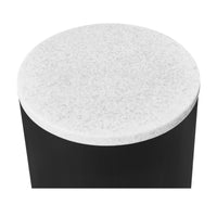 Rexington 50cm Marble Side Table Black Base White