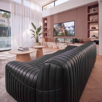Ripley 3 Seater Sofa Black, styled in a living room, viewed over the backrest