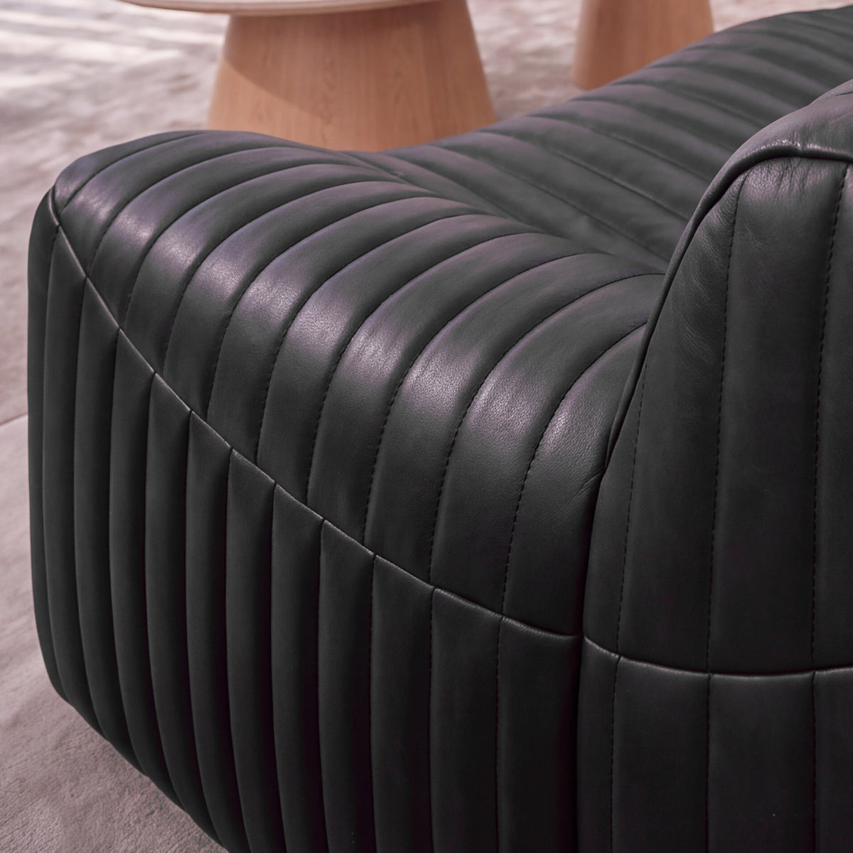 Ripley 3 Seater Sofa Black, upholstery texture detail