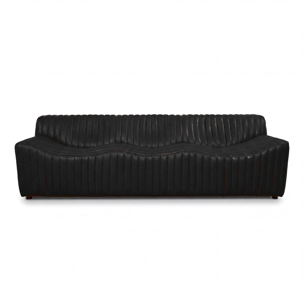 Ripley 3 Seater Sofa Black, front view on a white background