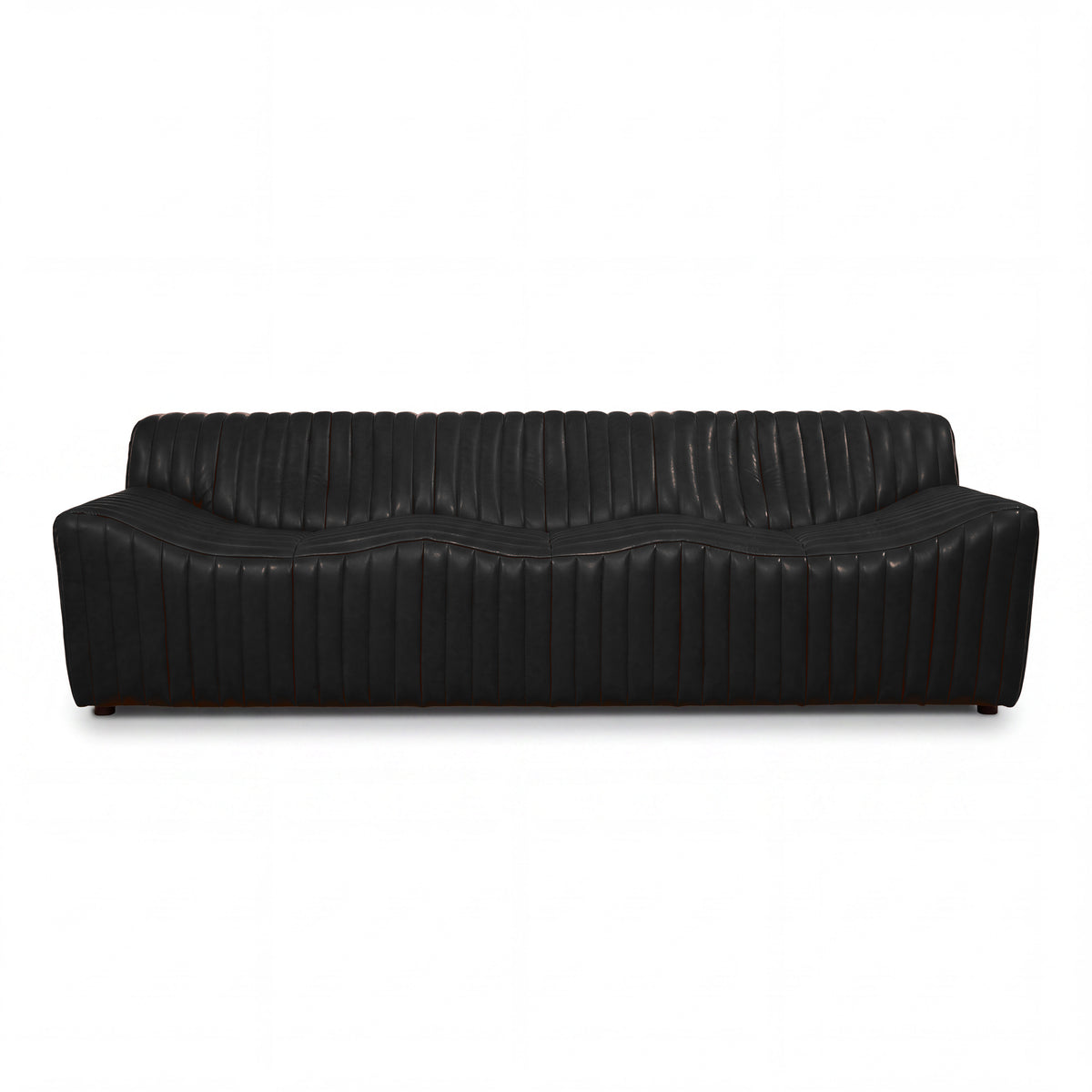 Ripley 3 Seater Sofa Black, front view on a white background
