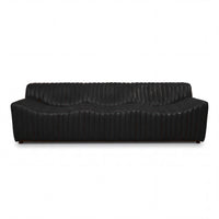 Ripley 3 Seater Sofa Black, front view on a white background