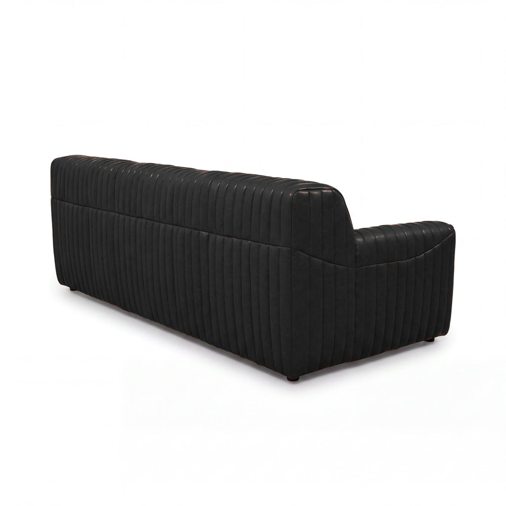 Ripley 3 Seater Sofa Black, rear view on a white background