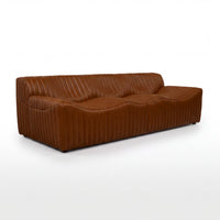 Ripley 3 Seater Sofa Tan, angled view on a white background