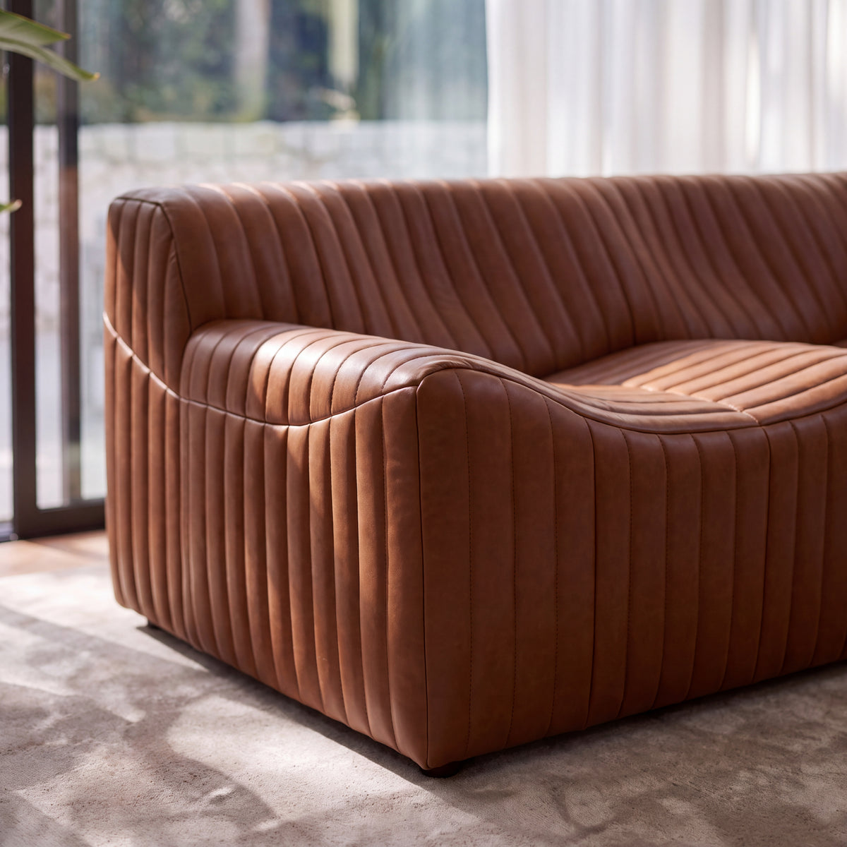 Ripley 3 Seater Sofa Tan, upholstery texture detail